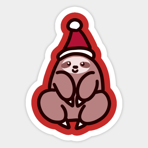 Santa Hat Sloth Sticker by saradaboru